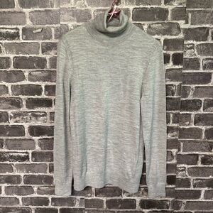 NWT Express mock neck turtleneck sweater gray merino wool blend